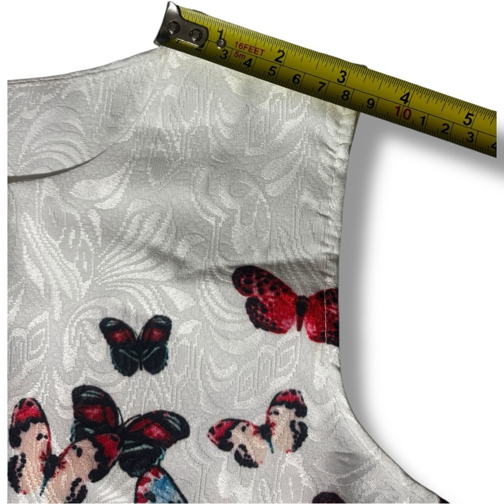 Just Cavalli NWT White with Blue/Red Butterfly Print Sleeveless Mini Dress - Picture 13 of 16